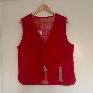 Damson Madder tie front gilet US10